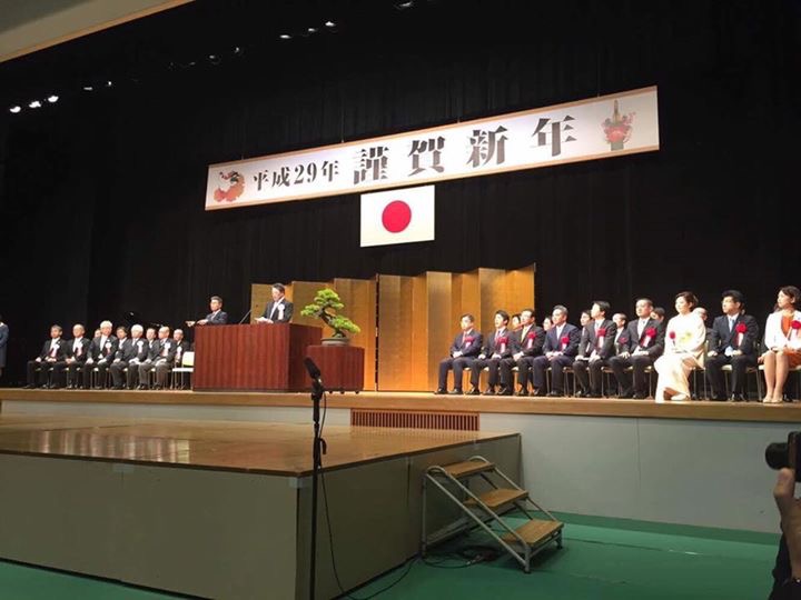 大村知事、内田市長、神尾総代会連協会長をはじめ岡崎市の皆様とご挨拶