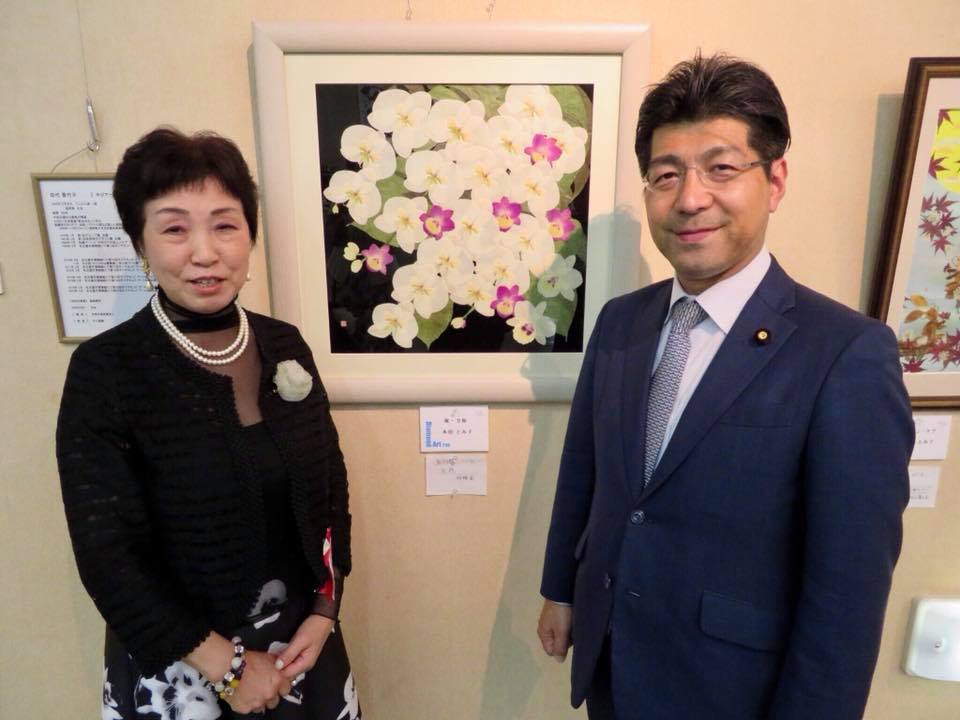 ダイヤモンドアート展の主催者代表の本田とみ子さん