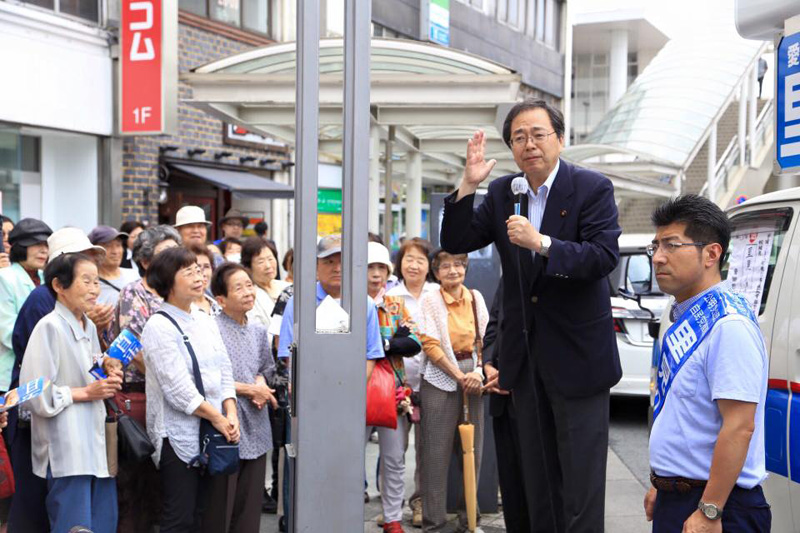豊橋駅では、斉藤選対委員長が応援に駆けつけてくれました！