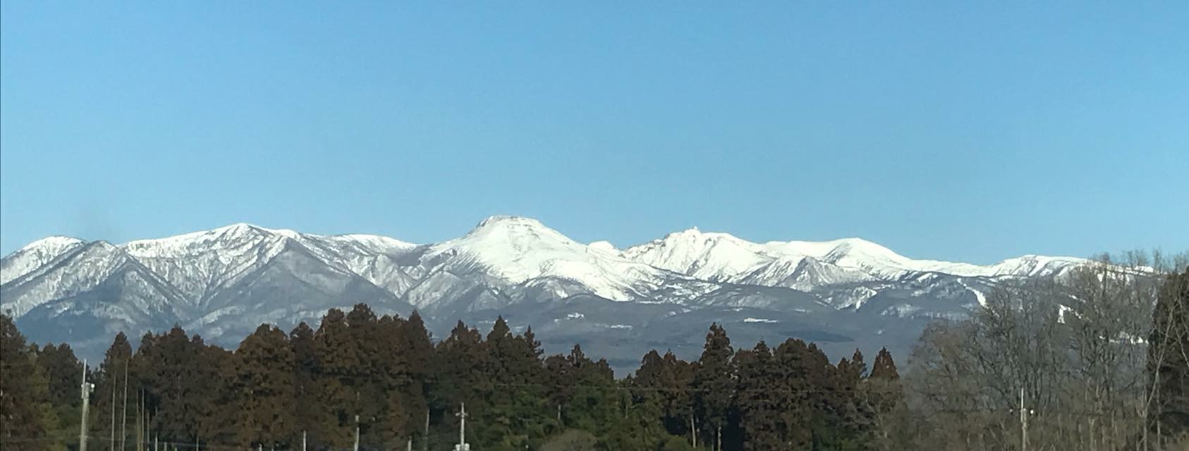 栃木県で男体山（日光・中禅寺湖方面）、そして那須の冠雪を眺めながら仙台へ。
