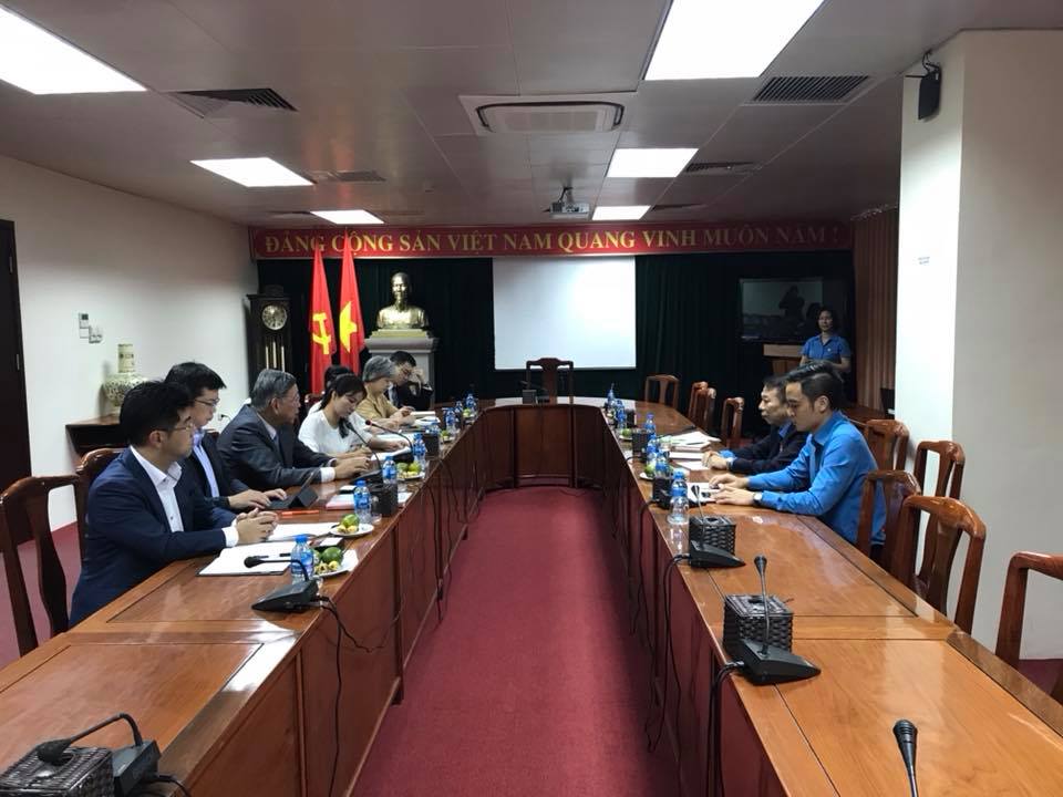 ハノイ市内でベトナム労組唯一のナショナルセンターであるベトナム労働総同盟、政府労働・傷病兵・社会省を訪問
