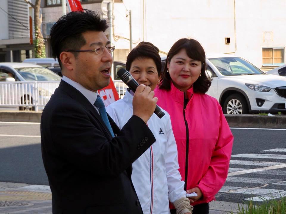名古屋市北区で、はせがわ由美子市会議員と街頭演説