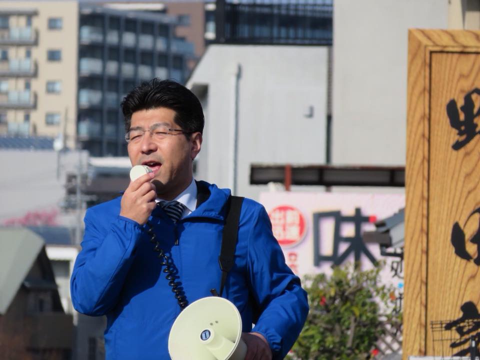 名古屋市緑区で、岡 明彦県会議員、近藤 和博市会議員と街頭演説