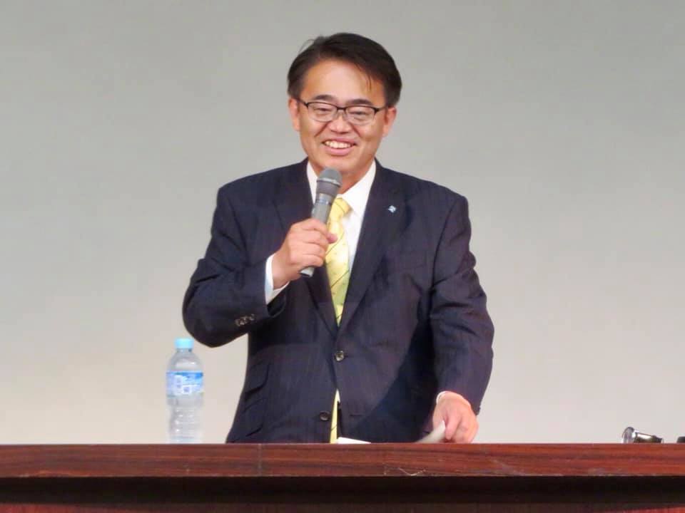 「名古屋港の未来を語る会」に安江のぶお候補予定者とともに出席（大村知事）