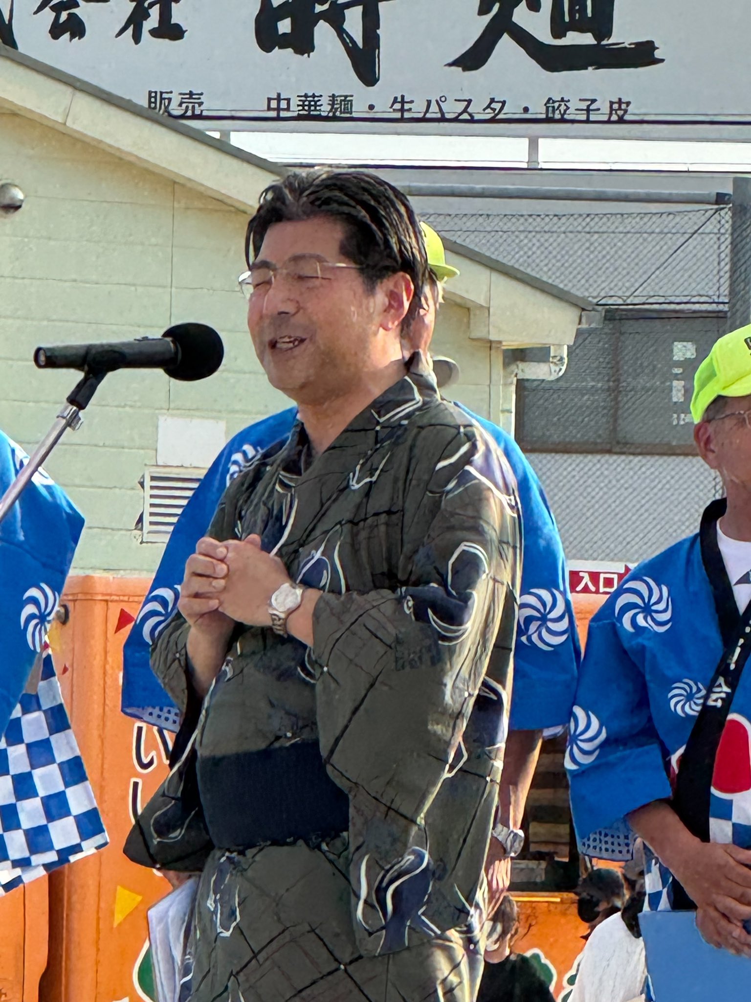 長瀬夏祭りには、新海正春県議、中根義高県議、地元市議の皆様と