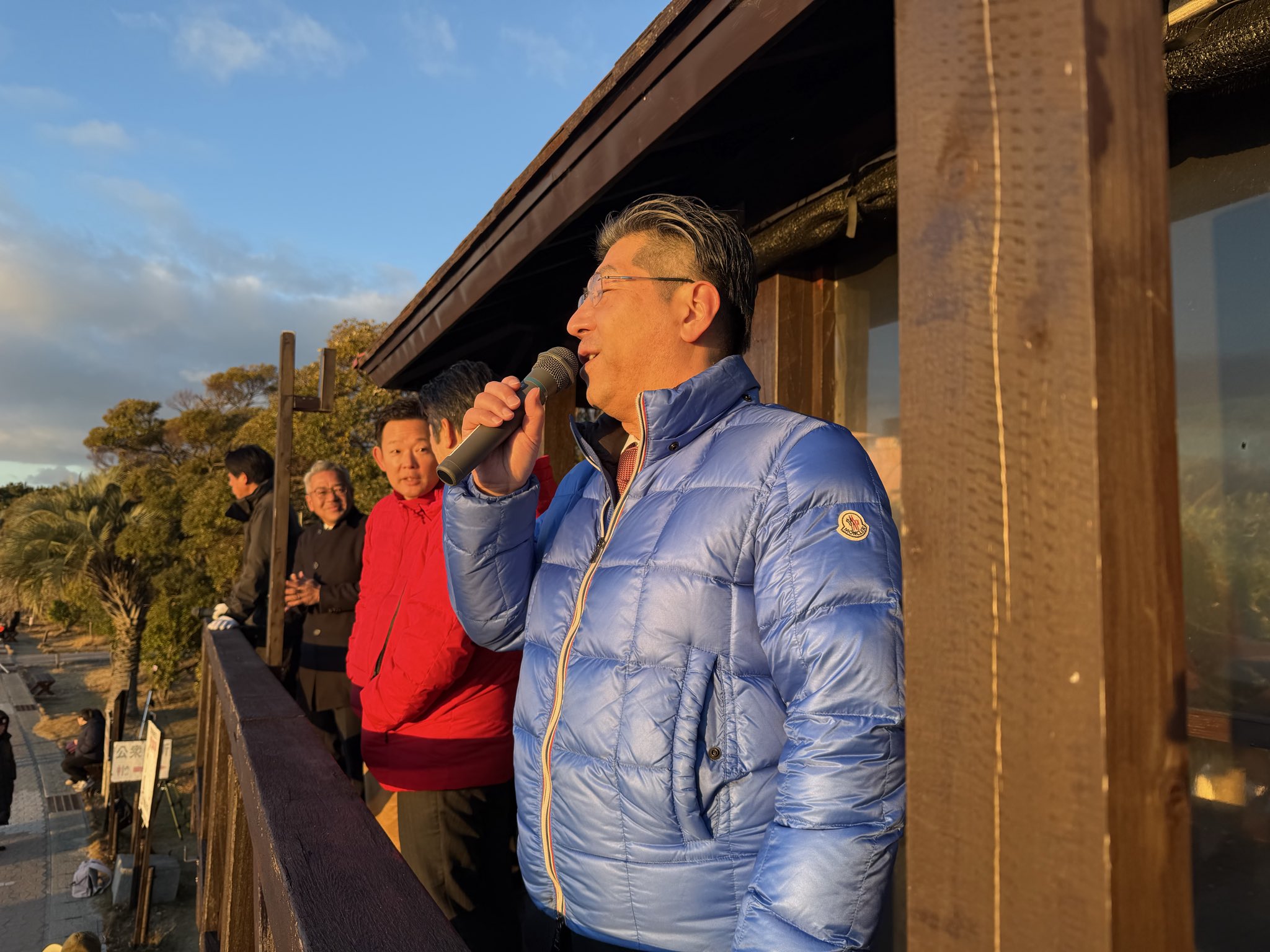 日の出を、愛知県西尾市・恵比寿海岸で迎えました