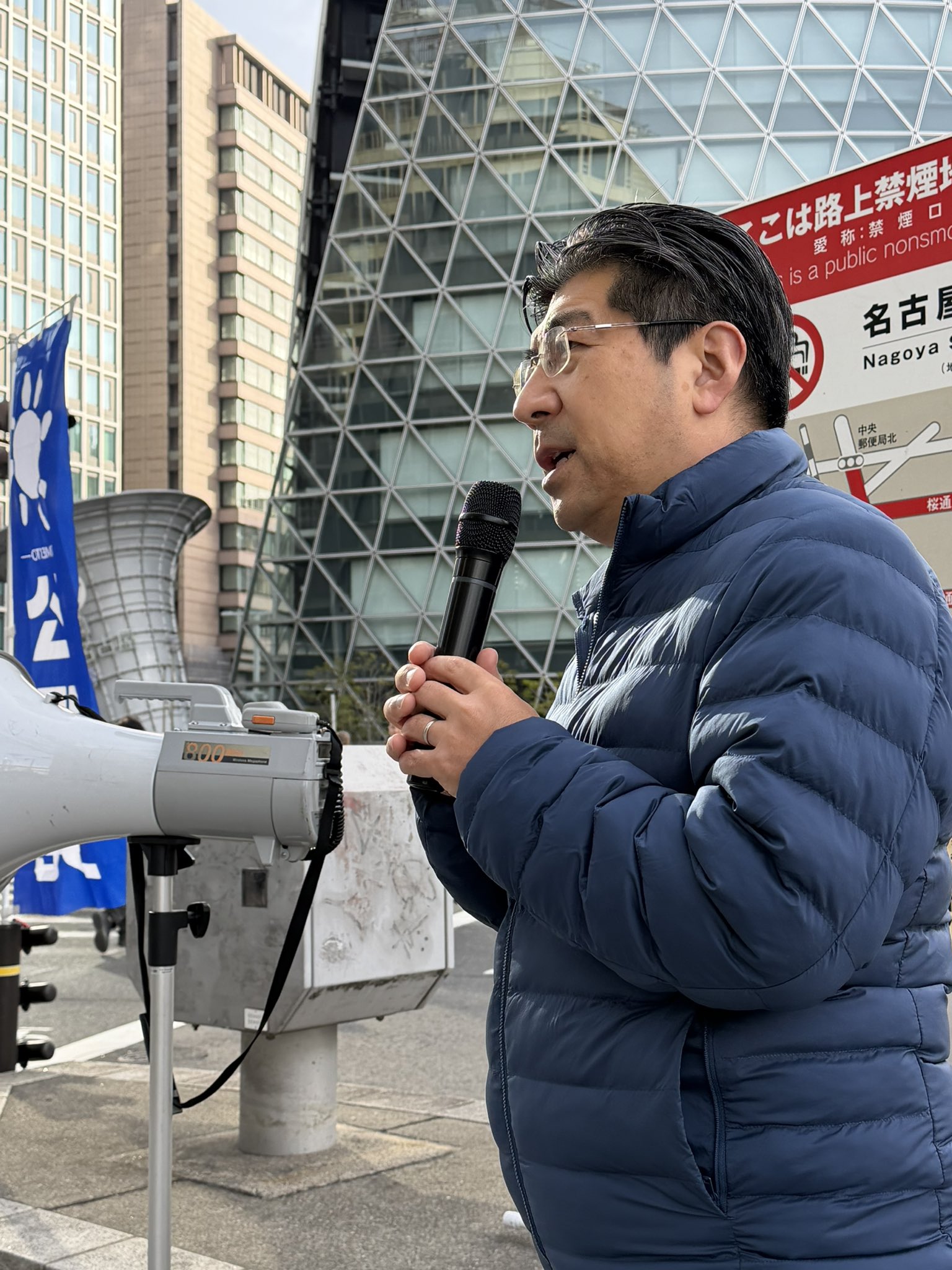 今朝も街頭演説から