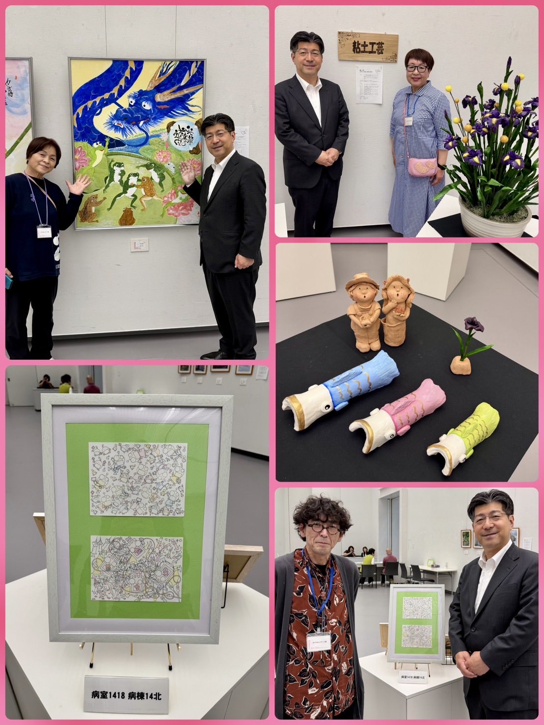 ダイヤモンドアート展へ。アジア大会を祝う力強い書