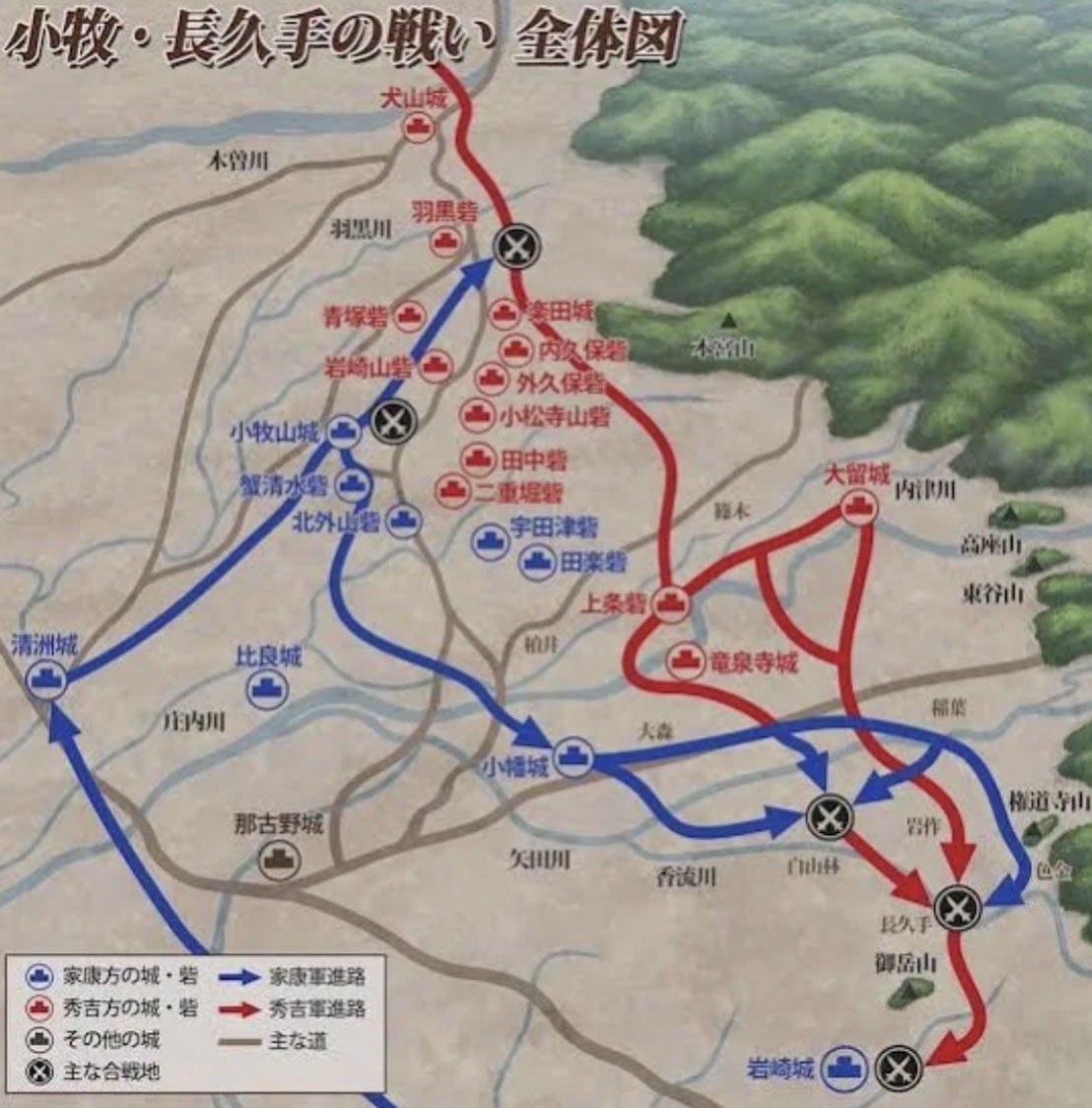 小牧長久手の戦い全体図