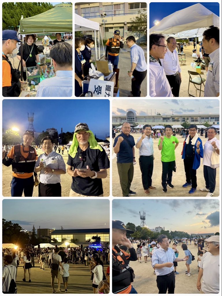 地元岡崎市 羽根小学校 で開催された羽根学区の夕涼みの会に