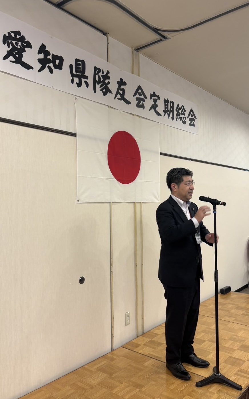 愛知県隊友会の山下和敏会長はじめ会員の皆様方、現役の自衛官はじめ関係者の皆様にご挨拶