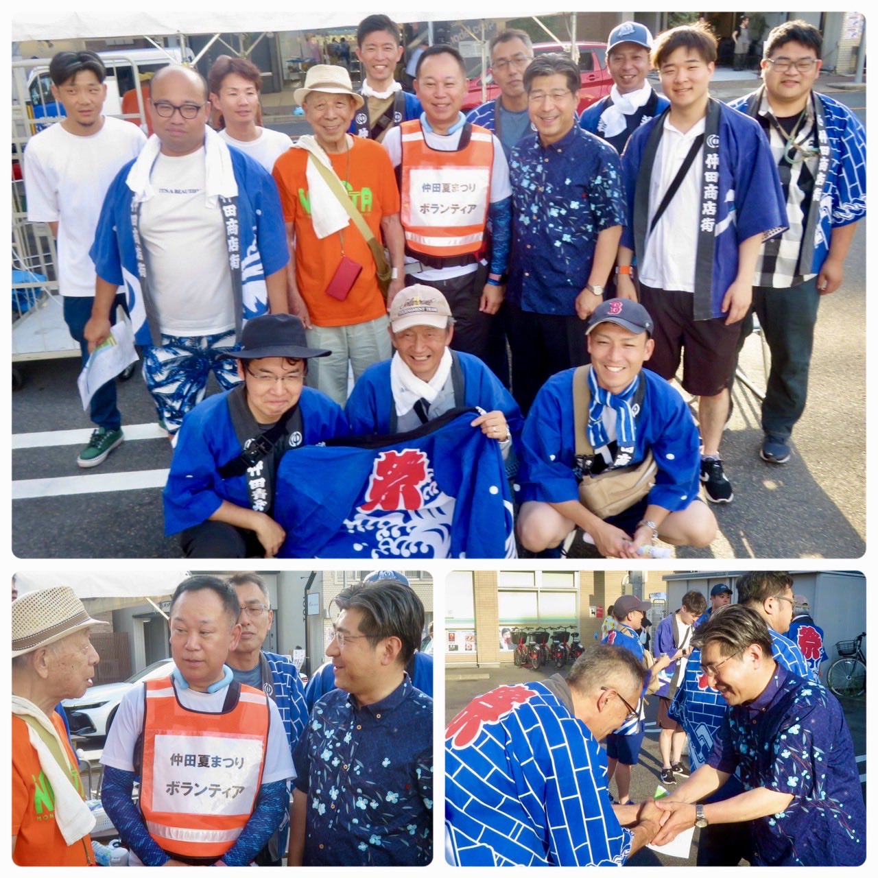 名古屋市千種区の仲田本通り商店街の仲田まつりにたなべ雄一 市会議員と
