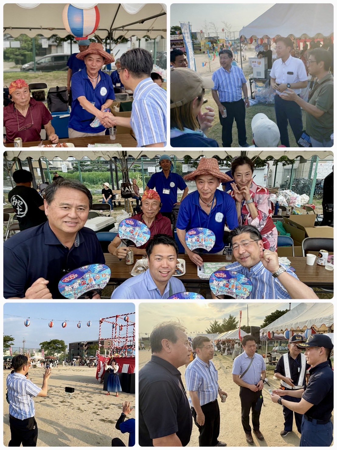 木村つばさ さん（中川・副支部長）と、名古屋市中川区内、新家（にいや）夏祭りに。

同じく中川区・ご近所の 木下まさる 市会議員、犬かい明佳 衆議院議員も。