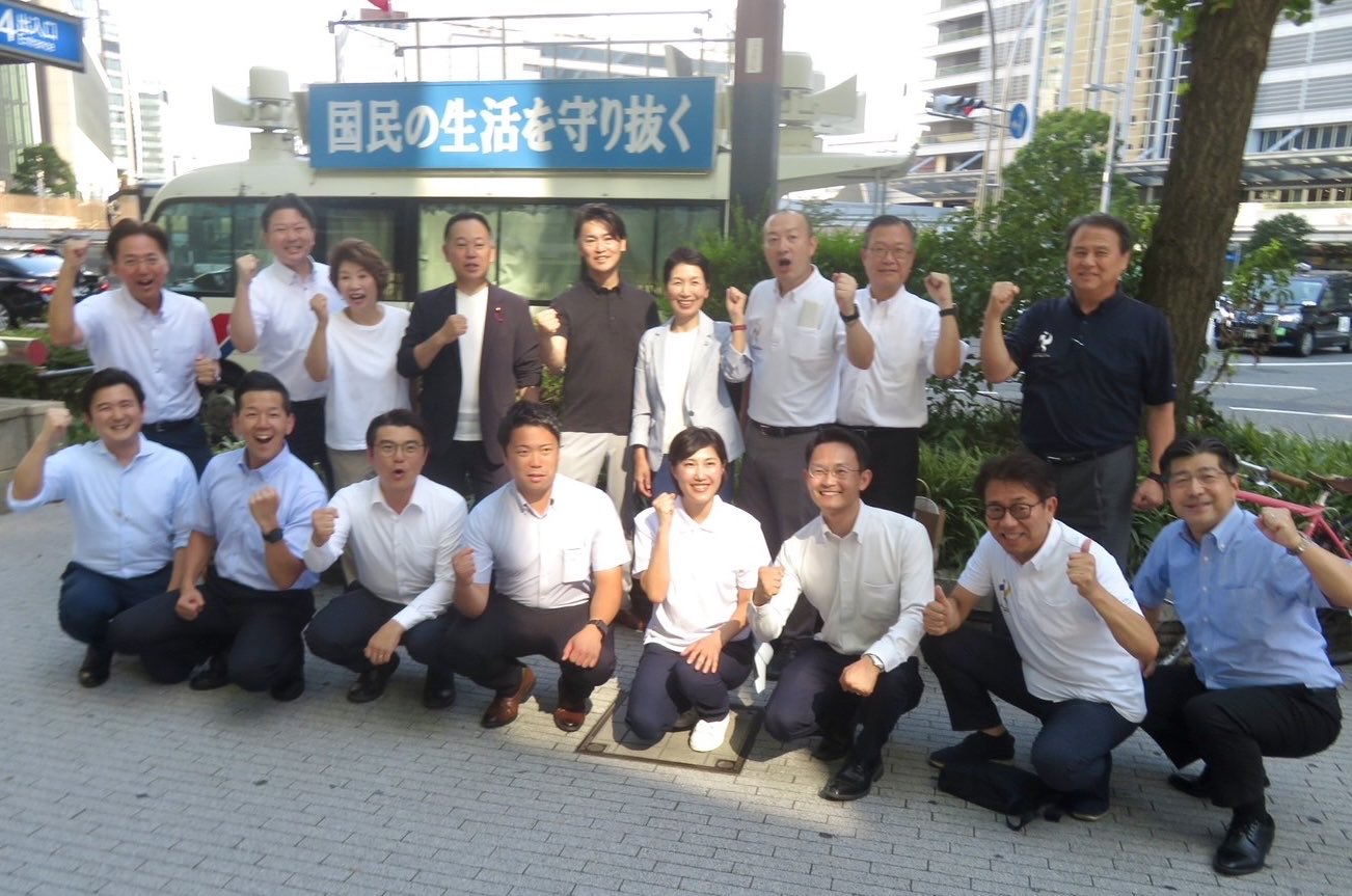 8月15日を前に名古屋駅前で公明党愛知県本部として終戦記念街頭