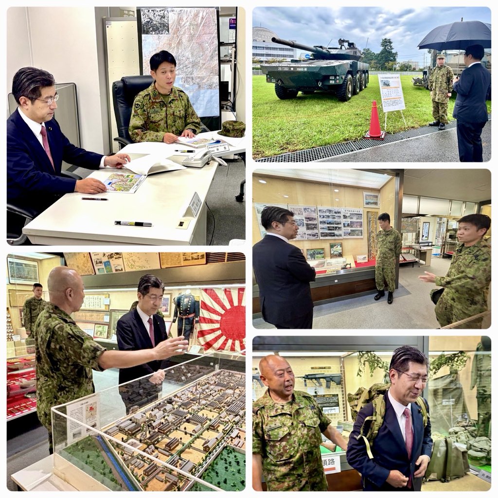 陸上自衛隊豊川駐屯地に。
第6施設群長兼豊川駐屯地司令の林豊一等陸佐にお迎えいただき、施設内をご案内いただきました。